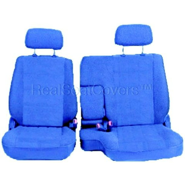 BLUE Front & Back SPLIT Bench SEAT COVERS 9pc SET for TOYOTA CAMRY TACOMA 